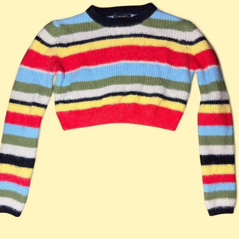 Striped Multicolor Crop Top - Picture 2 of 2